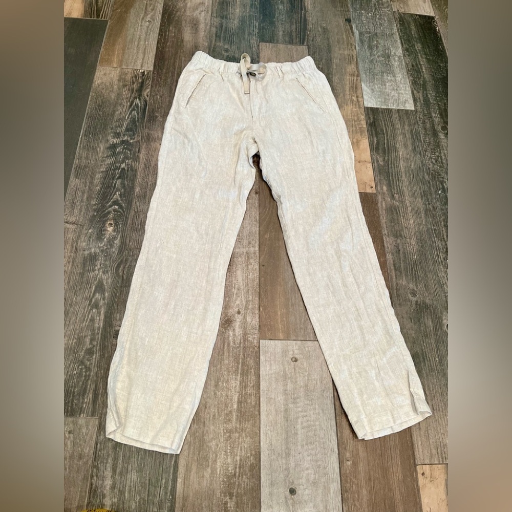 Tasso Elba 100% Linen Pants Lightweight Drawstring Waist Women’s Sz Medium